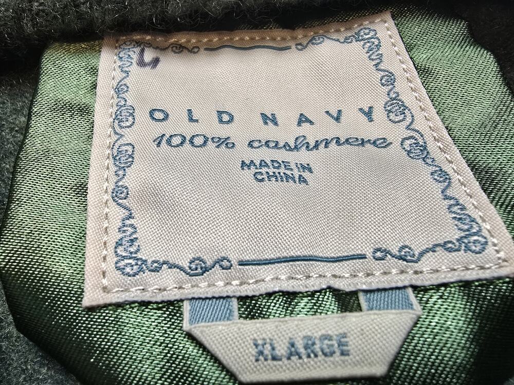 VTG Y2K Old Navy 100% Pure Cashmere Green Sweater Women Cowl Neck-XL MENDED